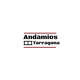 Logo de Andamios Tarragona con dos líneas rojas horizontales.