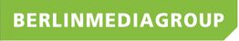 Grünes Logo mit weißem Text "BERLINMEDIAGROUP".