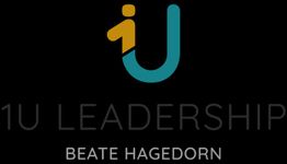 Logo: "1U Leadership Beate Hagedorn" auf schwarzem Hintergrund, Text in Grau.