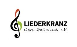 Logo mit Notenschlüssel und Text: Liederkranz Korb-Steinreinach e.V.