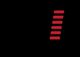 Seven red bars on a black background, aligned in a vertical column.