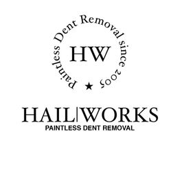 Logo von Hailworks: "Paintless Dent Removal since 2005", mit Initialen "HW".