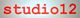 Roter Text "studio12" auf weißem Hintergrund.
