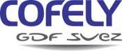 Logo mit Schriftzug "COFELY GDF SUEZ" in Blau und Grau auf weißem Hintergrund.