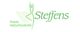 Logo von "Praxis Naturkosmetik Steffens" mit grünem Blatt und skizzierter Figur.