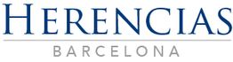 Texto en azul "Herencias" y en gris "Barcelona" sobre fondo blanco.