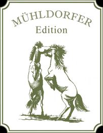 Zwei steigende Pferde unter dem Schriftzug "Mühldorfer Edition" in einem Rahmen.