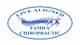 Logo with spine silhouette and text "Live Aligned Family Chiropractic" inside an oval.