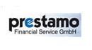 Logo von prestamo Financial Service GmbH auf weißem Hintergrund.