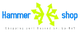 Logo mit blauem Text "Hammershop", grünen Pfeilen und kleinem Text darunter.