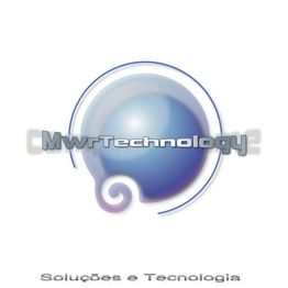 Logo azul com espiral e texto "MWrTechnology, Soluções e Tecnologia".