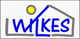 Logo mit dem Wort "WILKES" in Blau, gelber Kreis über dem "I", graues Hausumriss im Hintergrund.