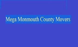 Text on blue background: "Mega Monmouth County Movers."
