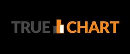 Schwarzes Logo mit weißer und orangefarbener Aufschrift „TRUECHART“ und einem Balkendiagramm.