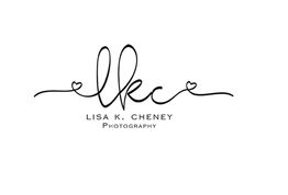"Logo of Lisa K. Cheney Photography with hearts on scripted 'lkc'. Black text on white background."