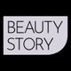 Text "Beauty Story" auf grauem Hintergrund.