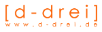 [d-drei] Logo in Orange mit Schriftzug www.d-drei.de.