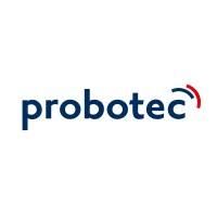 Logo mit blauem Text "probotec" und roten Halbkreisen rechts oben auf weißem Hintergrund.