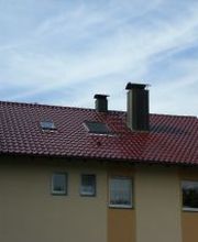 Satteldach mit Flachdachziegeln