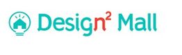 Logo mit Text "Design² Mall" und einem Haus-Symbol in einer Glühbirne links.