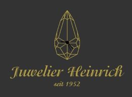 Logo von Juwelier Heinrich mit Uhr und Text "seit 1952" auf schwarzem Hintergrund.