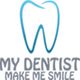 Logo with a tooth design and text: "My Dentist Make Me Smile."