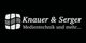 Logo von Knauer & Serger, Text: "Medientechnik und mehr..." mit schwarzem Hintergrund.