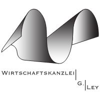 Logo mit grauem Band und Text "Wirtschaftskanzlei G.Ley".