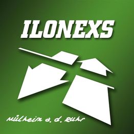 Grünes Logo mit weißem Schriftzug "ILONEXS", darunter "Mülheim a. d. Ruhr".