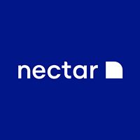 White "nectar" logo on blue background with a white rounded square icon.