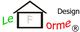 Logo mit Hausumriss, Text "Le Forme Design" in Grün, Rot und Schwarz.