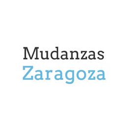 Texto: "Mudanzas Zaragoza" en letras negras y azules sobre fondo blanco.