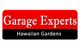 Logo of "Garage Experts Hawaiian Gardens" with red and black background.
