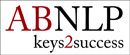 Logo mit der Aufschrift "ABNLP keys2success" in roter und schwarzer Schrift.