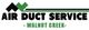 Logo of Air Duct Service, Walnut Creek with black and green text and a green arrow design.