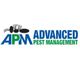 Logo of APM Advanced Pest Management featuring an ant graphic.