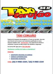 Cartaz do Táxi Corujão com números de contato e informações sobre serviços e locais atendidos.