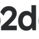 Logo met tekst "b2design" en groene vormen.