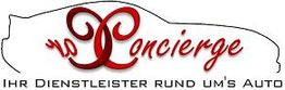 Logo: "Concierge" und "Ihr Dienstleister rund um's Auto" mit einer Auto-Silhouette.