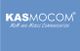Blaues Logo mit weißem Text: "KASMOCOM, M2M and Mobile Communication".