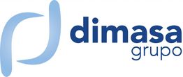 Logotipo de Dimasa Grupo con diseño azul y texto a la derecha.