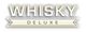 Textlogo "Whisky Deluxe" in weißer Schrift vor hellem Hintergrund.