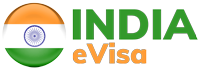 Logo with Indian flag sphere and text "INDIA eVisa."