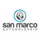 Logo di San Marco Autonoleggio con un leone stilizzato al centro.