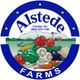Alstede Farms logo with vegetables and farm scene, Chester, NJ contact info included.