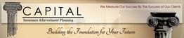 Capital Insurance & Investment Planning banner with pillars and the slogan "Building the Foundation."