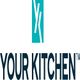 Logo met tekst "Your Kitchen" en een blauw-wit symbool erboven.