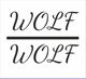 Text "WOLF" zweimal übereinander, getrennt durch eine Linie.