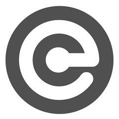 Grau-weißes Copyright-Symbol auf weißem Hintergrund.