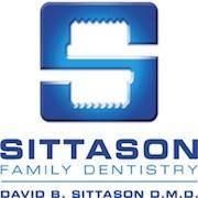 Logo of Sittason Family Dentistry with a stylized "S" and name below.